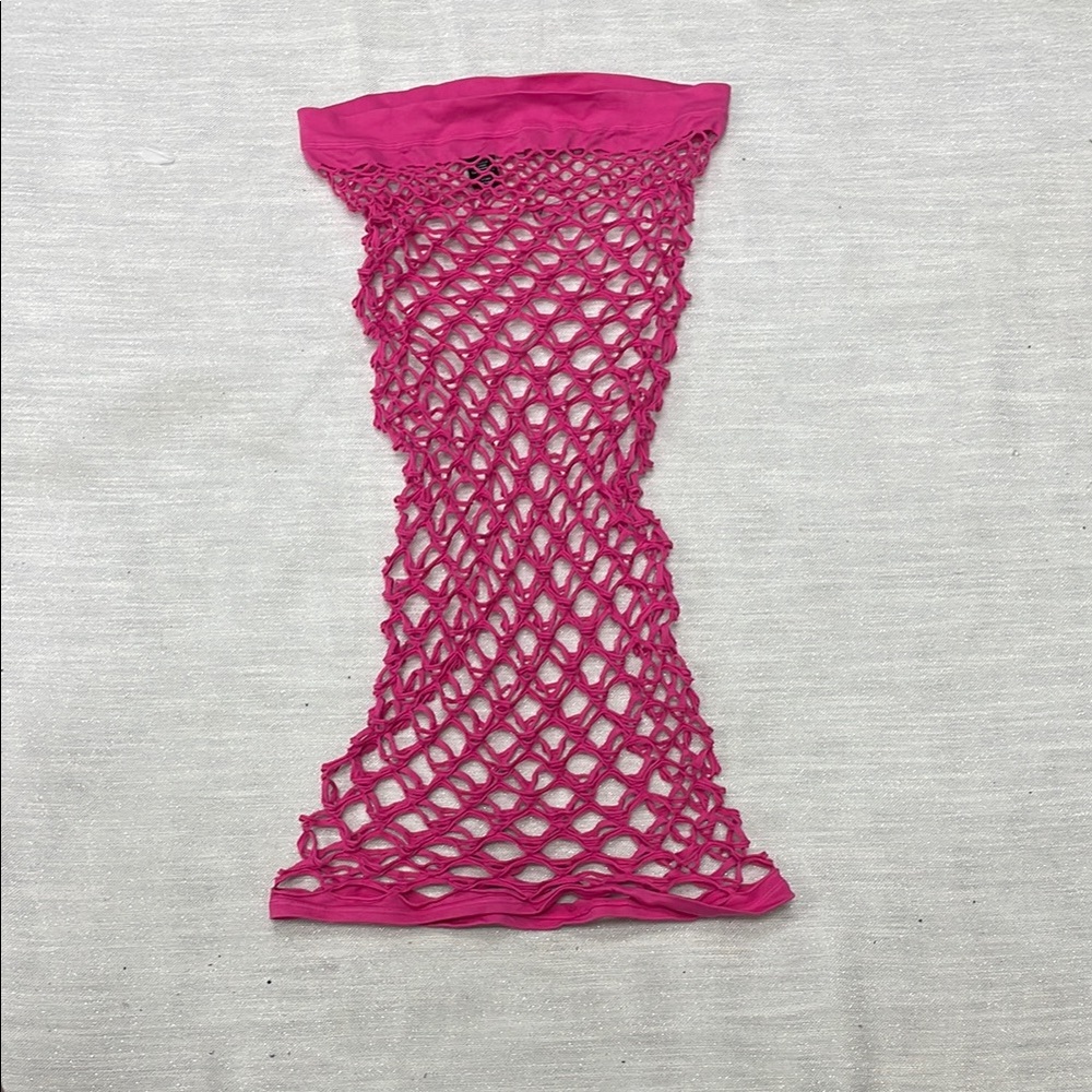 Pink Lipstick Hot Pink Net Dress